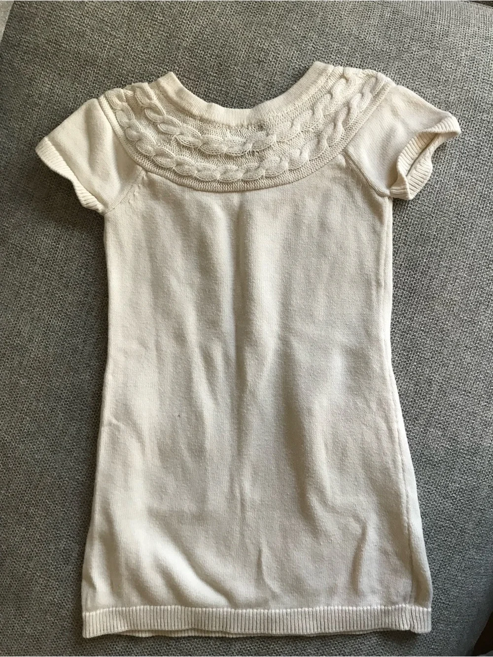 Baby Gap Cream Knit Short-Sleeve Pocket Dress for Girls